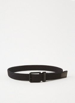 Ted Baker Timm gevlochten riem met leren details - Zwart