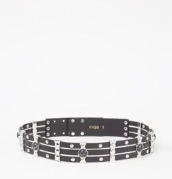 Maje Amino riem van leer met studs - Zwart