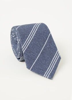 Reiss Lyon stropdas met streepprint - Donkerblauw