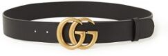 Gucci Marmont riem van leer met logo - Zwart