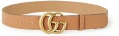 Gucci Marmont riem van leer met logo - Bruin