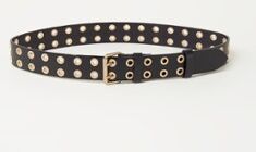 ALLSAINTS Abigail riem van leer met eyelets - Zwart