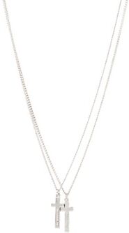 Dsquared2 Double Cross ketting met hanger - Zilver