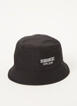 Dsquared2 Bucket hoed met logo - Zwart