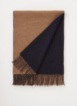 Tommy Hilfiger Reversible sjaal met borduring in kasjmier blend 180 x 35 cm - Camel