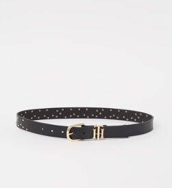 Tommy Hilfiger Riem van leer met studs - Zwart