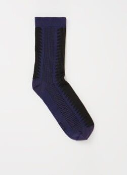 Wolford Shaping Slit sokken met print - Donkerblauw