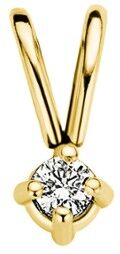 Diamond Point Geelgouden solitair groeibriljant hanger, 0.03 ct. 0.03 ct diamant Groeibriljant - Goud