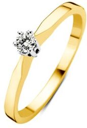 Diamond Point Geelgouden solitair groeibriljant ring, 0.08 ct. 0.08 ct diamant Groeibriljant - Geelgoud