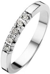 Diamond Point Witgouden alliance groeibriljant ring, 0.15 ct. 0.15 ct diamant Groeibriljant - Witgoud