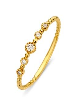 Diamond Point Joy ring van 14 karaat geelgoud met 0.09 ct diamant - Goud