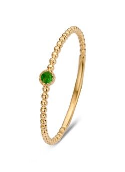 Diamond Point Geelgouden ring 0.04 ct smaragd Joy - Goud