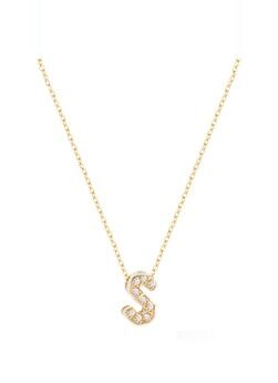 Diamond Point Geelgouden collier Alphabet - Geelgoud