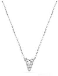 Diamond Point Witgouden collier 0.02 ct diamant Alphabet - Witgoud