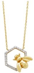 Diamond Point Queen Bee collier limited edition 150 - Geelgoud