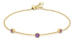 Diamond Point Geelgouden armband, 0.32 ct paarse amethist, Joy - Geelgoud