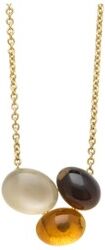 Diamond Point Geelgouden collier, 2.51 ct grijze maansteen, Little Drops - Geelgoud