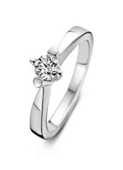 Diamond Point Witgouden ring, 0.12 ct diamant, Hearts & Arrows - Witgoud