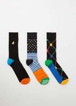 Happy Socks Classic sokken in 3-pack giftbox - Zwart