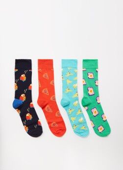 Happy Socks Food For Thought sokken met print in 4-pack giftbox - Multicolor
