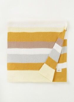 Barts Trory fijngebreide sjaal met streepprint 195 x 40 cm - Okergeel