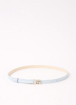 GUESS Enisa riem met crocostructuur - Blauwgrijs