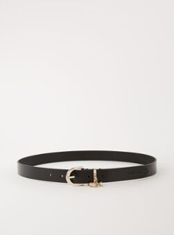 Calvin Klein Riem van leer met logo - Zwart