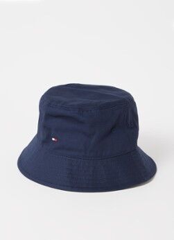 Tommy Hilfiger Bucket hoed met logoborduring - Donkerblauw