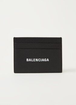 Balenciaga Pasjeshouder van kalfsleer met logo - Zwart