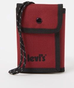 Levi's Lanyard portemonnee met schouderriem - Donkerrood