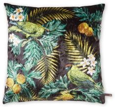 Claudi Eco Tropical Birds sierkussen 45 x 45 cm - Zwart