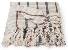 Bloomingville Ekin plaid van gerecycled katoen 150 x 120 cm - Beige