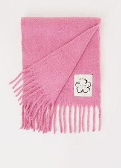 Ted Baker Tiba sjaal in wolblend met franjes 200 x 50 cm - Roze