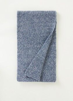 Barts Blacke grofgebreide sjaal in mêlée 195 x 25 cm - Staalblauw