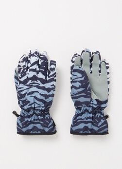 Barts Ski-handschoenen met zebraprint - Blauwgrijs