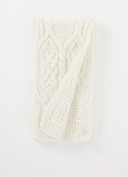 Barts Cessy kabelgebreide sjaal met strass 155 x 15 cm - Ivoor