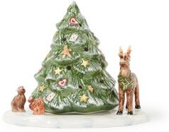 Villeroy & Boch Christmas Toys kerstboom met bosdieren waxinelichthouder 23 cm - Groen