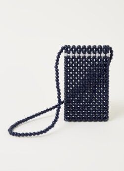 Hay Perla crossbodytas van kralen - Donkerblauw