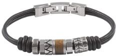 Fossil Armband van leer met kralen JF84196040 - Bruin