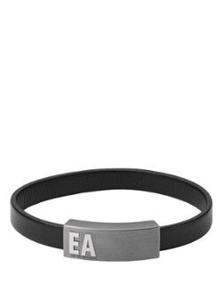 Emporio Armani Armband van leer EGS2757060 - Zwart