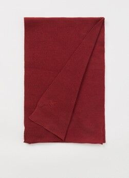 Lyle & Scott Fijngebreide sjaal 170 x 35 cm - Donkerrood