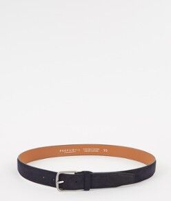 Profuomo Riem van nubuck met structuur - Donkerblauw