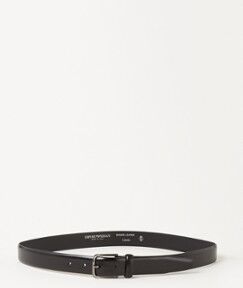 Emporio Armani Riem van leer met logo - Zwart