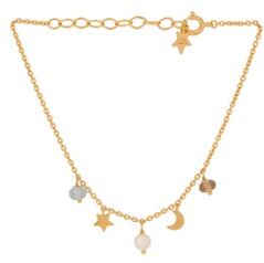 Pernille Corydon Dream armband met zoetwaterparel en agaat - Goud