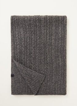 Dune London Otto kabelgebreide sjaal 175 x 30 cm - Grijs