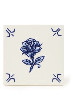 Royal Delft Roos wandtegel 13 x 13 cm - Blauw