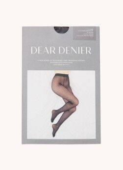 DEAR DENIER Kate Croissant panty met print in 50 denier black - Zwart