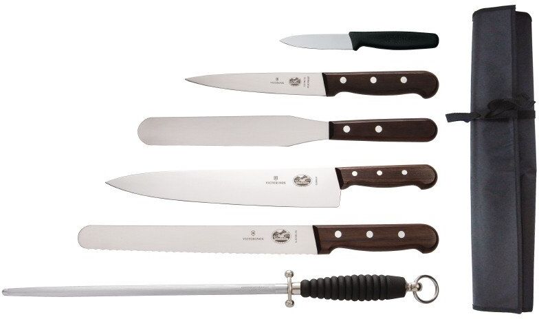 Victorinox Rosewood messenset met 25,5cm koksmes en foedraal