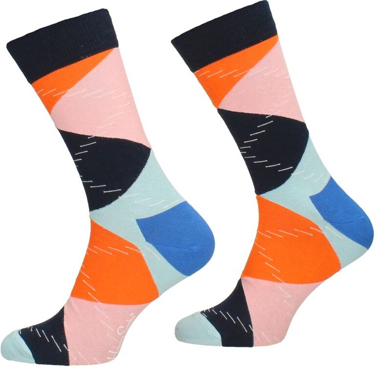 Happy Socks - Jumbo Argyle Sock  - Blauw - Size: 41-46 - unisex