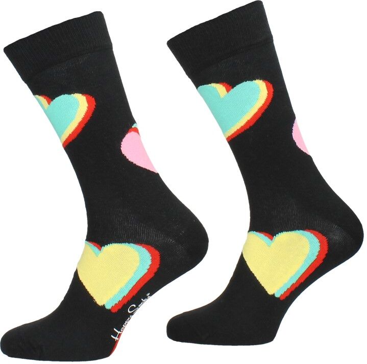 Happy Socks - My Valentine Sock  - Zwart - Size: 36-40 - unisex